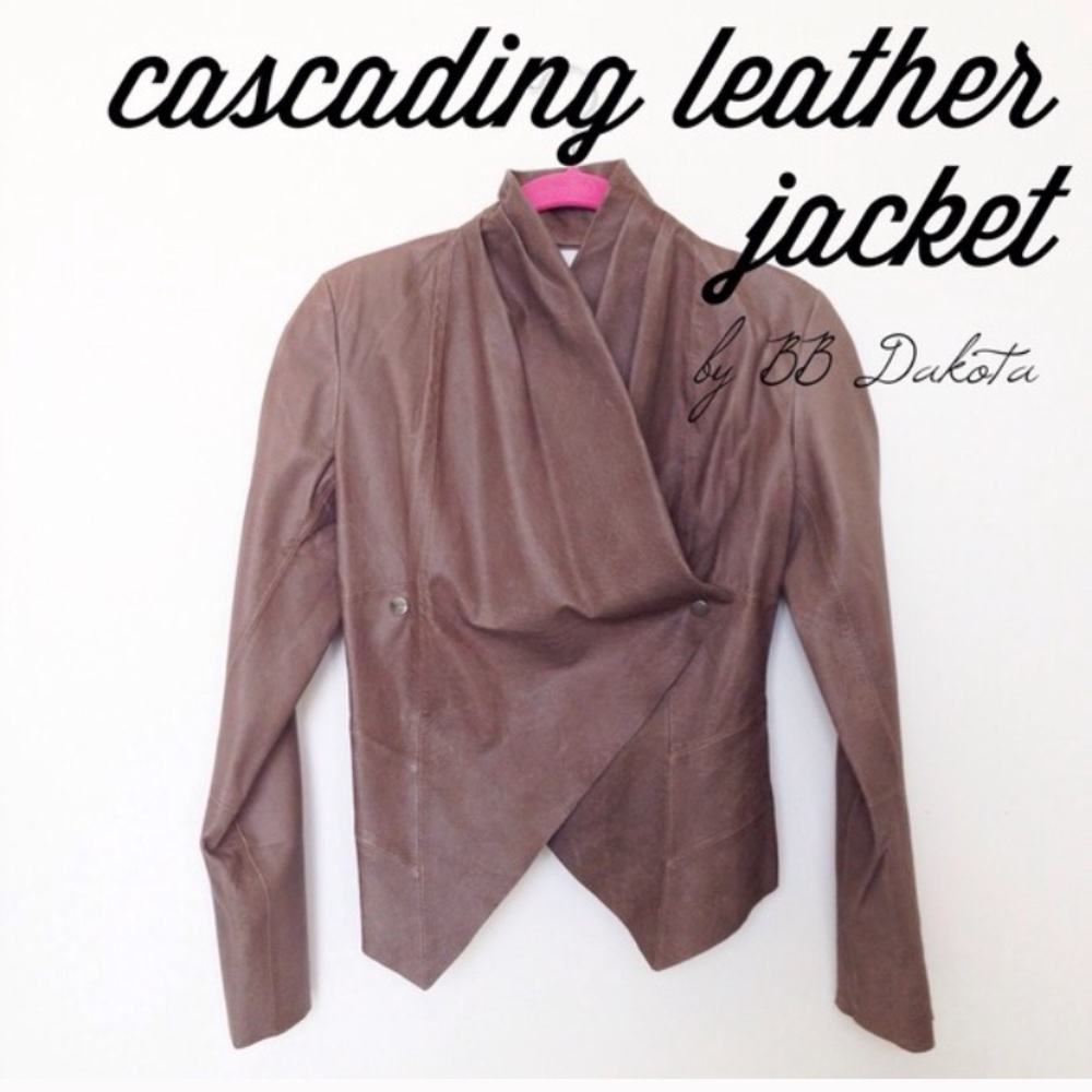 ⚡️FLASH SALE!⚡️ Brown Cascading leather jacket
